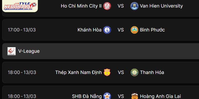 Phân loại lịch thi đấu bóng đá tại Tylekeonhacai